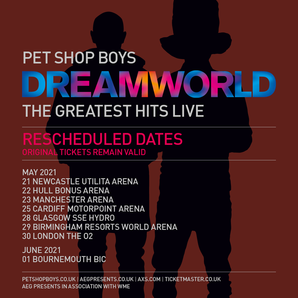 Pet Shop Boys Reschedule Dreamworld The Greatest Hits Live UK Arena